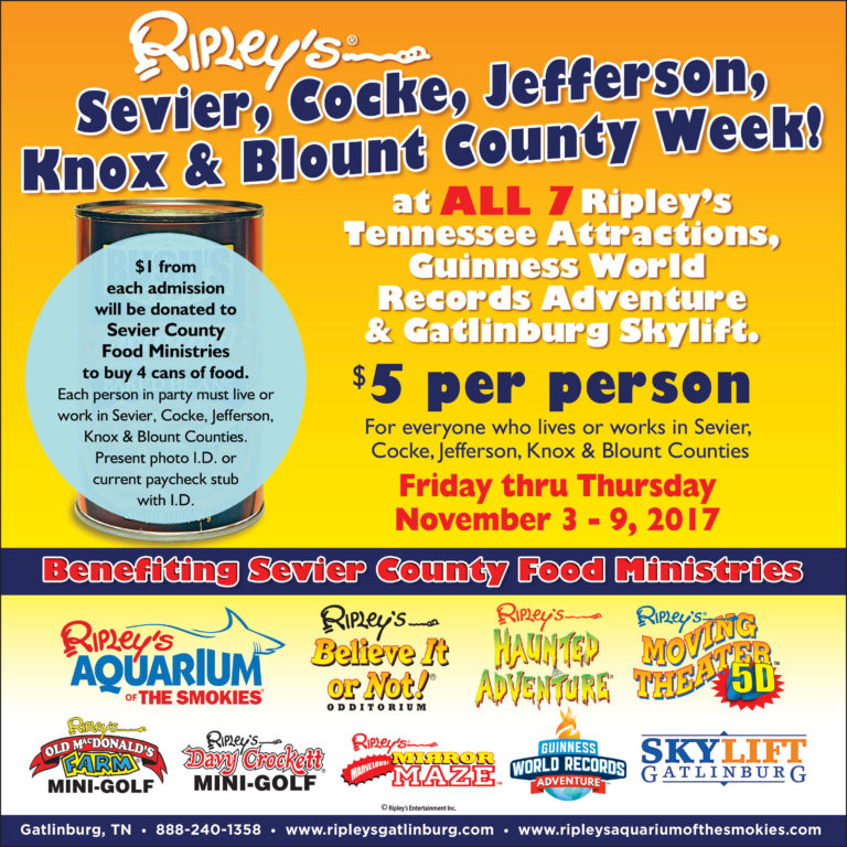 Local Appreciation Days All 7 Ripley's Attractions! Hometown Sevier